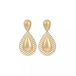 Hollowed-Out Teardrop Statement Earrings