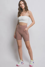 Love Tree High Waist Seam Detail Active Shorts - Ladyez