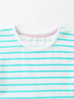 Children's Striped Turtle and Fish Embroidered Dress