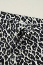 Leopard Print Barrel Jeans