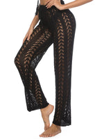 Cutout Drawstring High Waist Swim Pants - Ladyez
