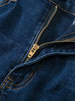 Full Size Distressed Raw Hem Flare Jeans Plus Size - Ladyez