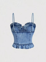 Sweetheart Neck Denim Cami