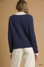 Umgee Two-Tone Button Front Cardigan