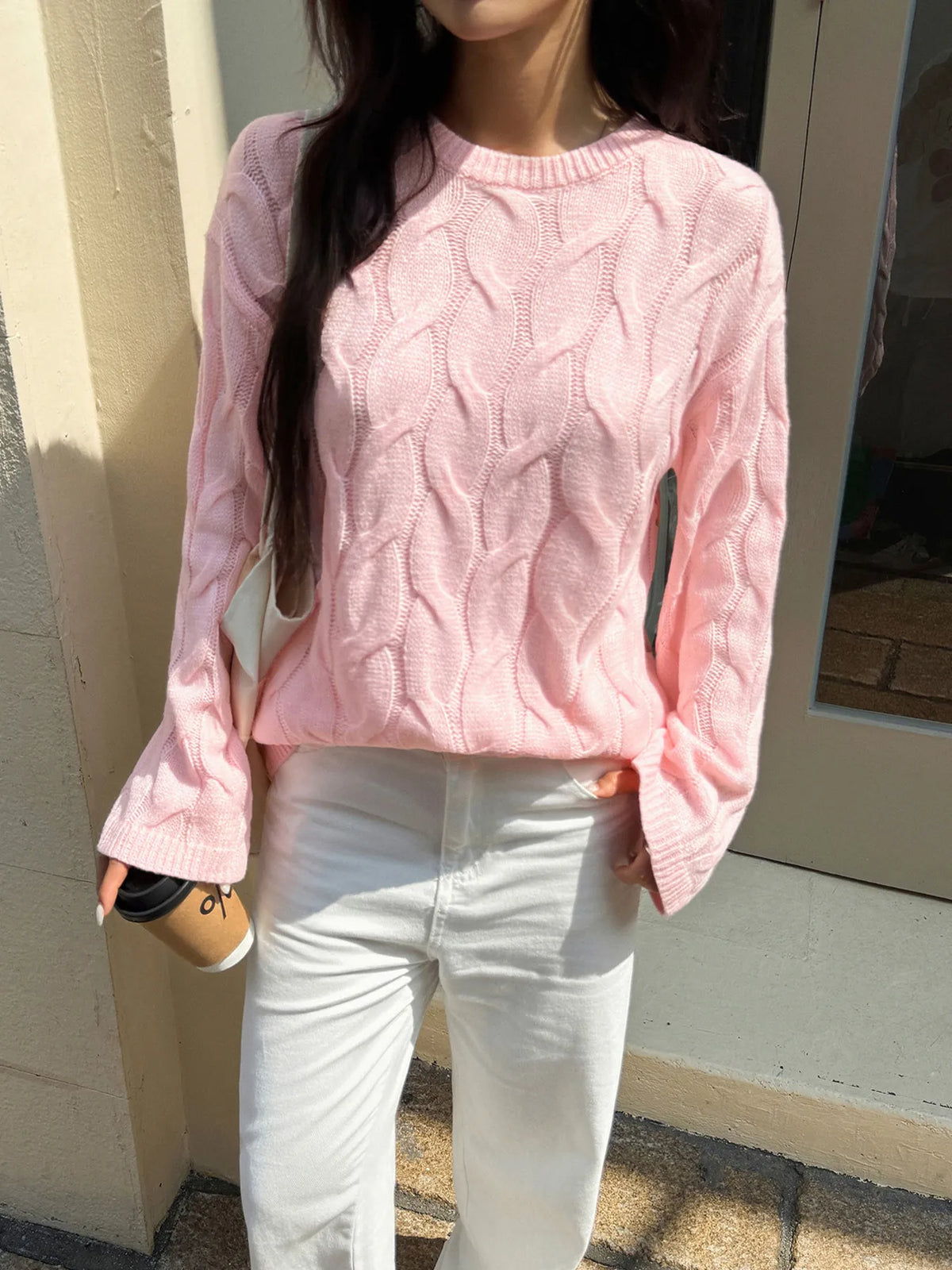 Cable Knit Long Sleeve Sweater