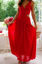 Cutout Back V-Neck Dress