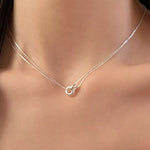 Double Strand 925 Sterling Silver Necklace