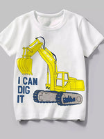 Children's Excavator Graphic Round Neck Tee