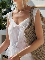 Lace Detail Drawstring Tank