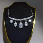 6 Carat 925 Sterling Silver Moissanite Teardrop Necklace