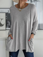 Full Size Round Neck Long Sleeve T-Shirt - Ladyez