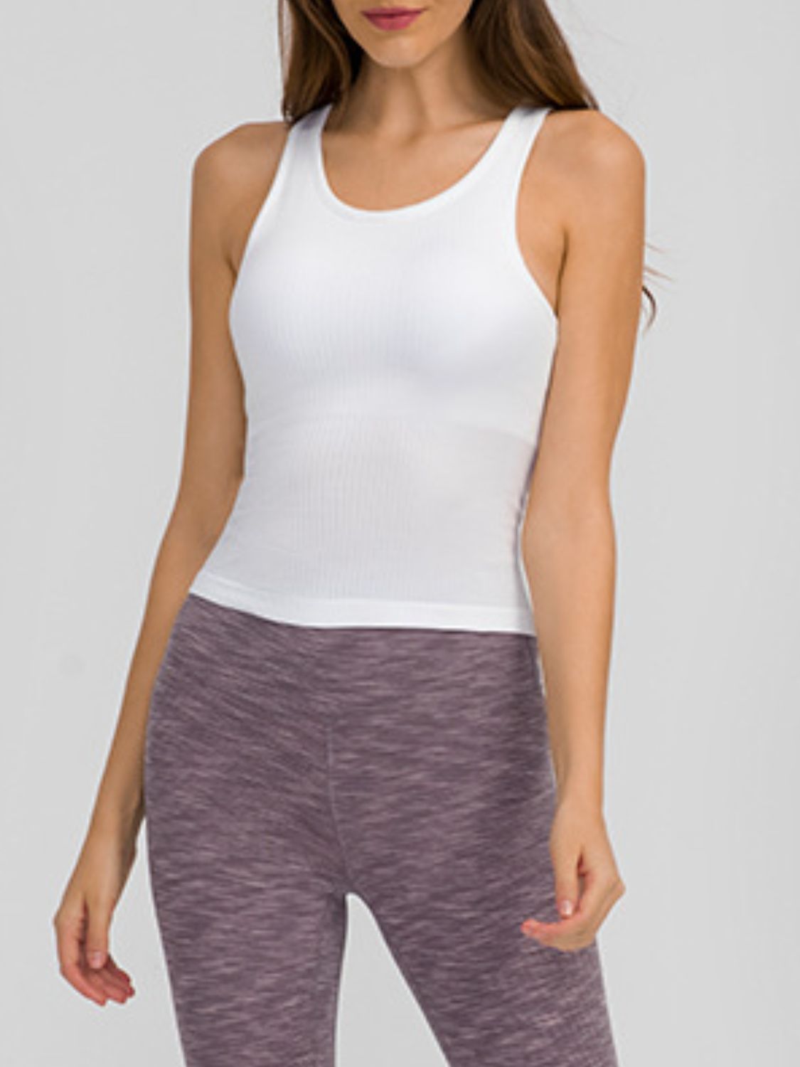 Millennia Round Neck Racerback Active Tank - Ladyez