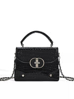 Crocodile Pattern Flap Crossbody Bag