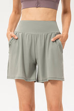 Pocketed Elastic Waist Active Shorts - Ladyez