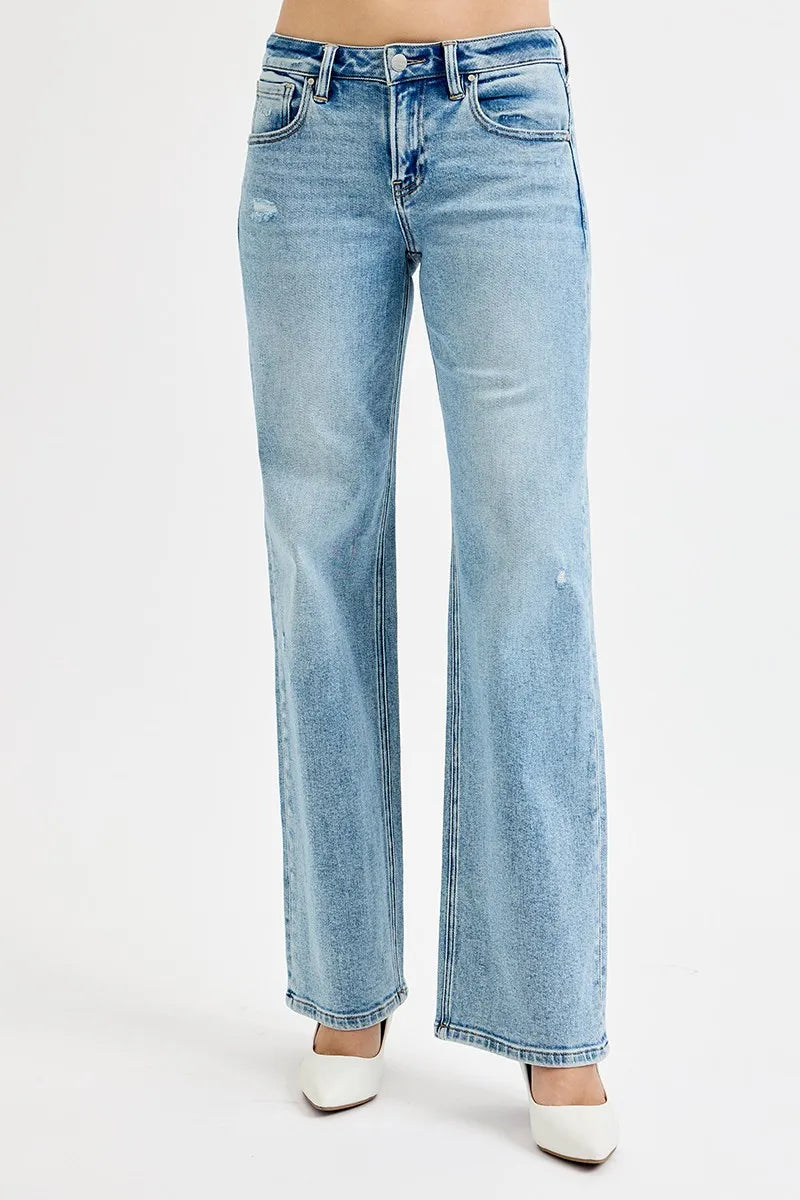 RISEN Full Size Low Rise Ankle Boyfriend Distressed Jeans Plus Size - Ladyez