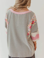 Striped Floral Long Sleeve T-Shirt