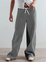 Striped Wide Leg Jeans - Ladyez