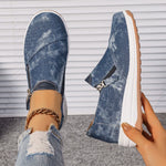Zip Detail Round Toe Slip-Ons
