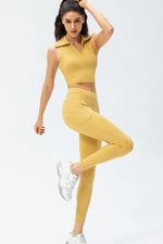 Full Size Slim Fit High Waist Long Sports Pants with Pockets - Ladyez