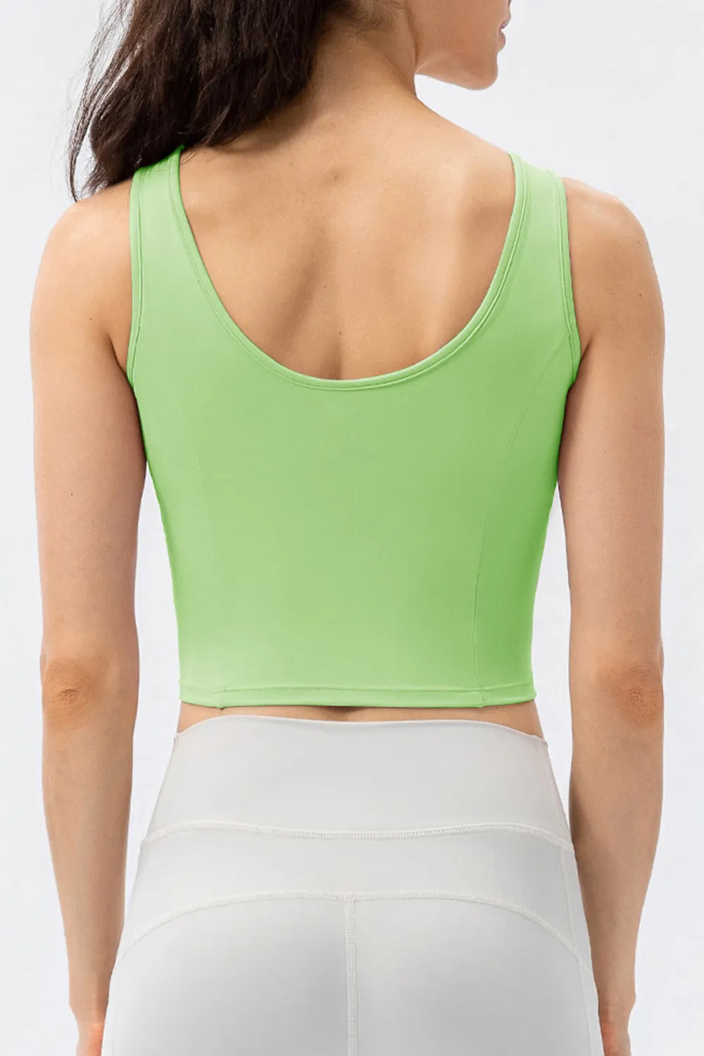 Round Neck Wide Strap Active Tank - Ladyez