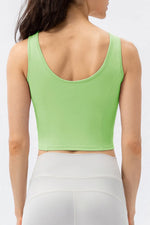 Round Neck Wide Strap Active Tank - Ladyez