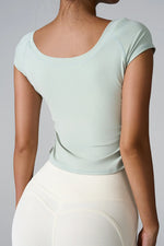 Round Neck Short Sleeve Active T-Shirt - Ladyez