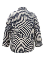 Plus Size Abstract Zebra Print Button-Down Shirt