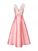 Floral Sleeveless Belted Midi Dress