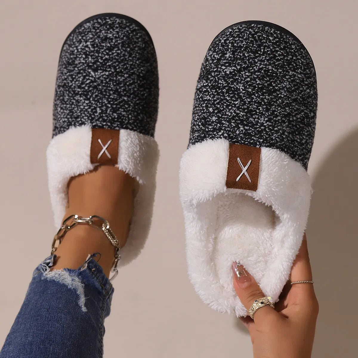 Cozy Fleece-Lined Slippers - Ladyez