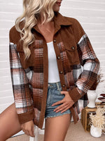 Plaid Button-Up Shacket with Chest Pockets