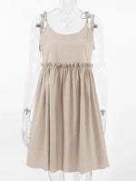 Tie-Shoulder Frill Mini Dress