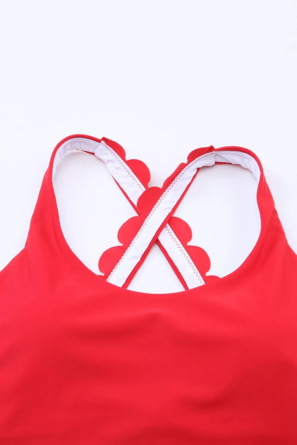 Crisscross Scoop Neck Swim Top - Ladyez