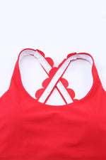 Crisscross Scoop Neck Swim Top - Ladyez