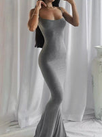 Full Size Solid Color Spaghetti Strap Maxi Dress Plus Size