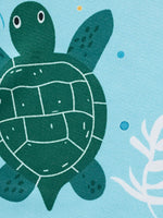 Children's Turtle Print Round Neck Tee and Shorts Set