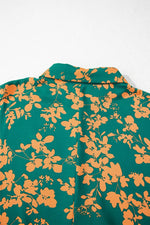 Printed Ruffled Hem Button Front Dress