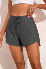 Drawstring Waist Swim Shorts - Ladyez