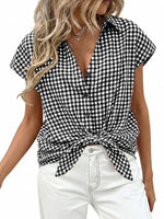 Gingham Print Button-Down Shirt
