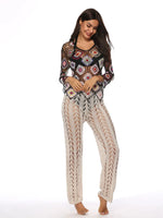 Cutout Drawstring High Waist Swim Pants - Ladyez