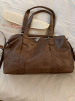 Leather Shoulder Bag with Charm