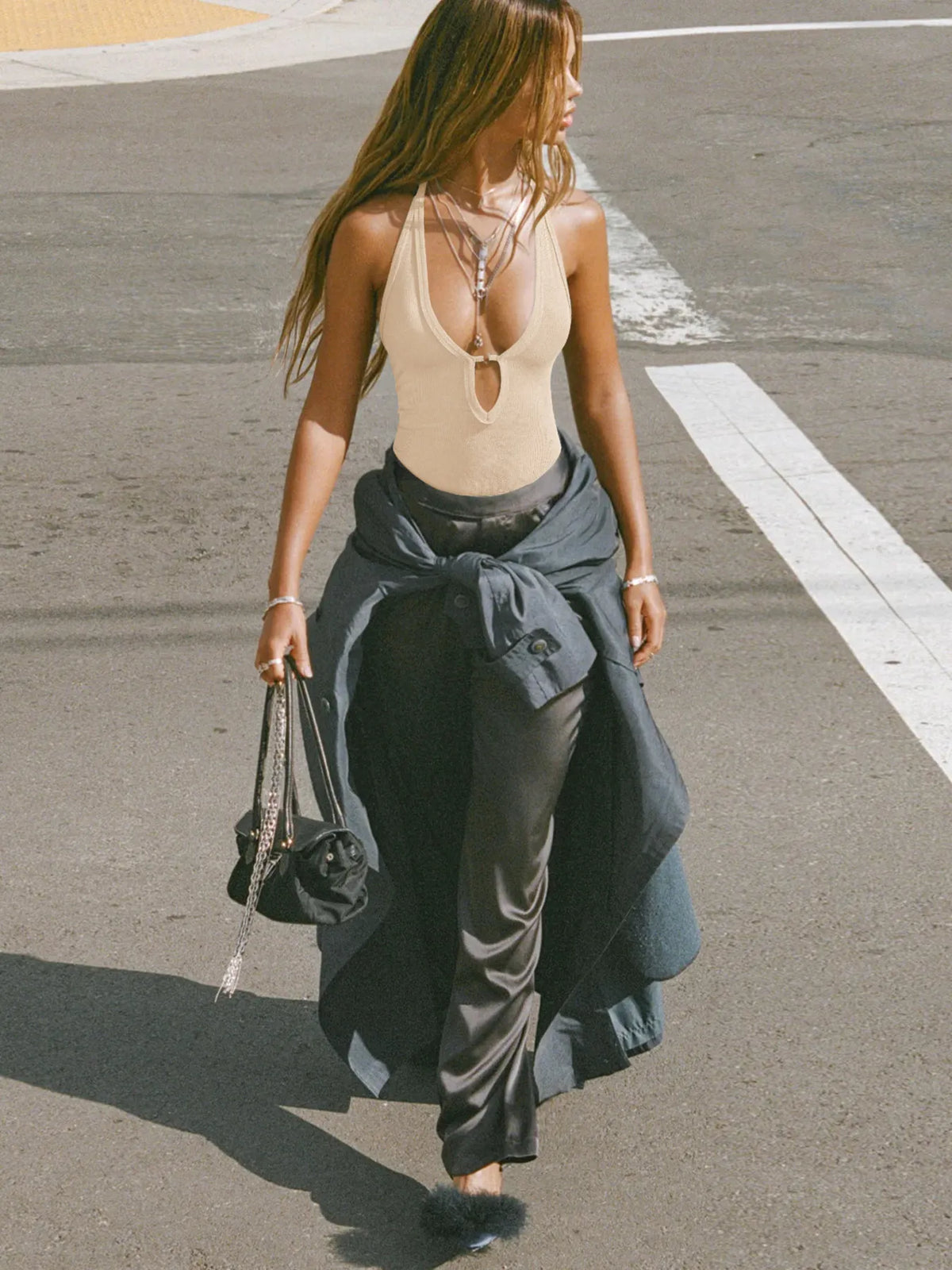 Cutout Ribbed Tank Top - Ladyez
