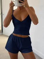 V-Neck Cami and Shorts Set - Ladyez