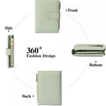 Leather Bifold Wallet with Zipper