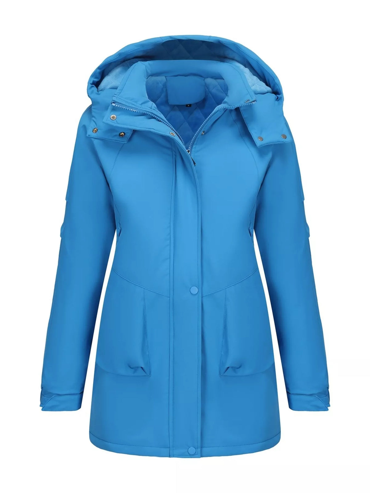 Full Size Hooded Mid-Length Windproof Outerwear Plus Size