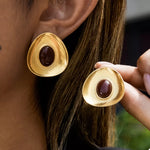 18K Gold-Plated Resin Stud Earrings