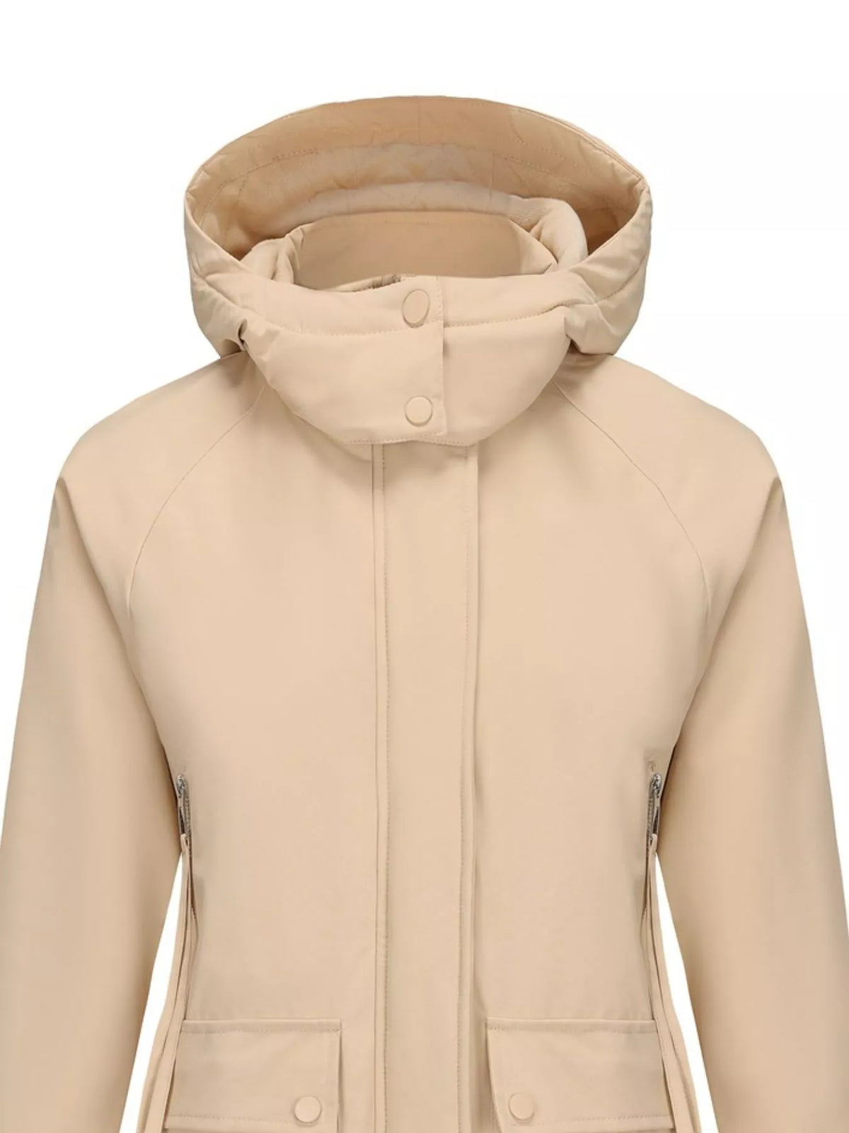 Full Size Zip Up Hooded Parka Outerwear Plus Size