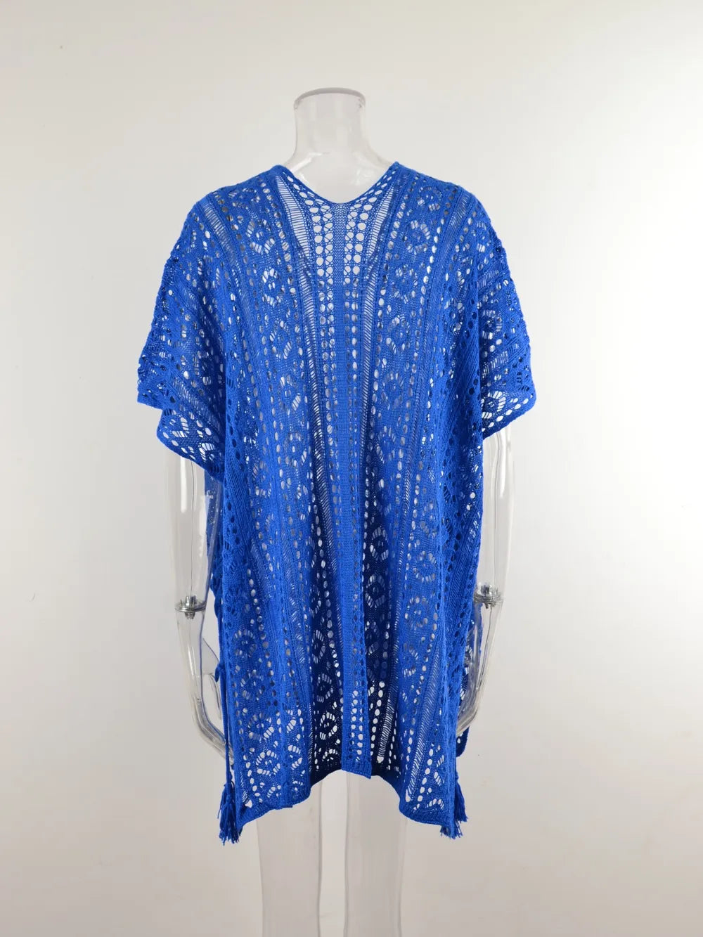 Angel Wings Cutout V-Neck Cover-Up with Tassel - Ladyez