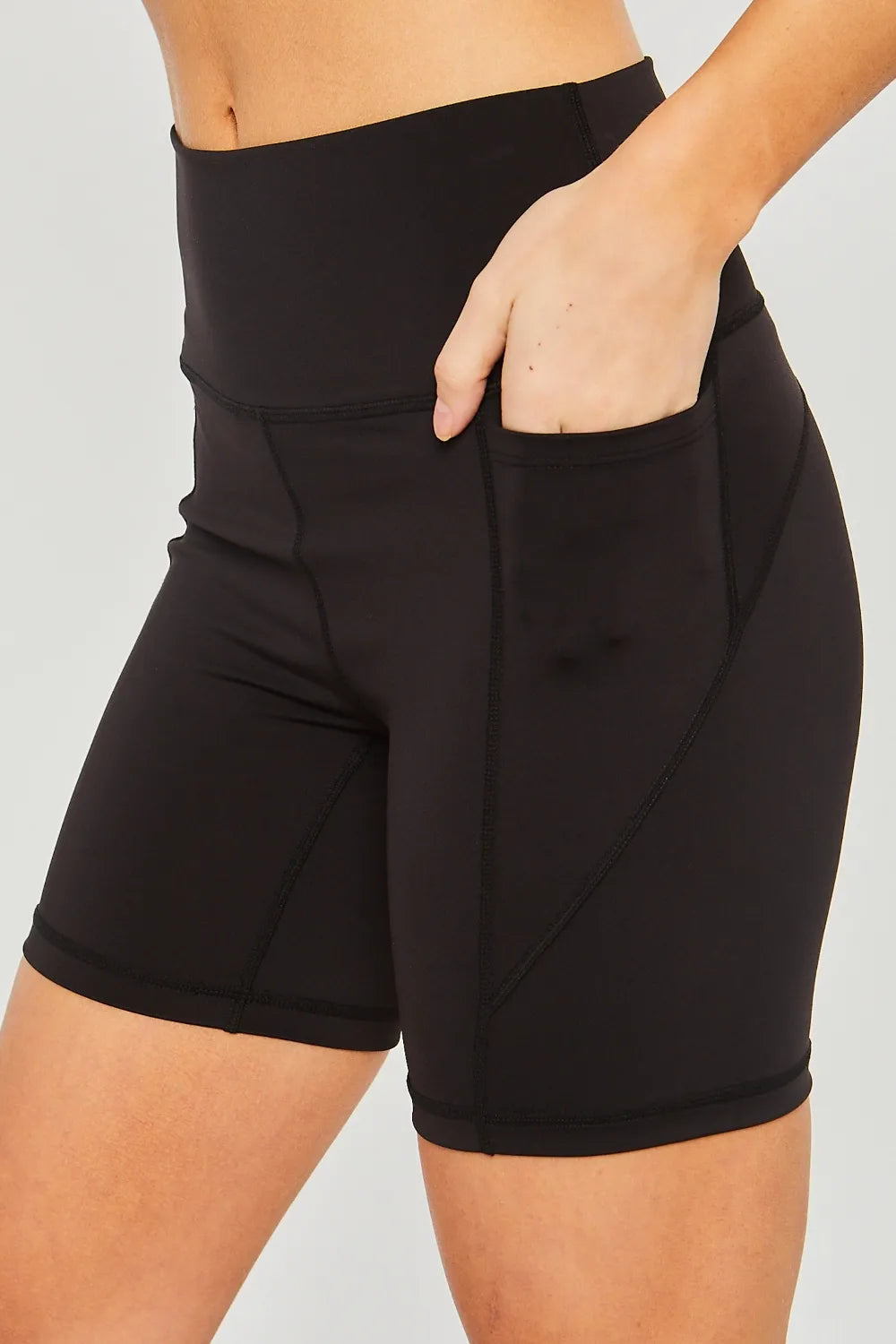 Love Tree High Waist Seam Detail Active Shorts - Ladyez