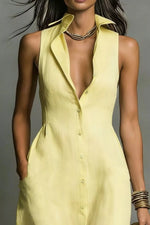 Sleeveless Button-Down Maxi Dress