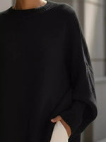 Oversized Batwing Sleeve Round Neck Sweater